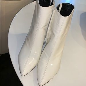 Sam Edelman white patent leather booties